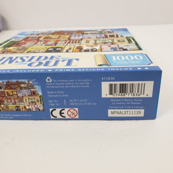 Master Pieces 1000pc Waldens Manor House 26x19 Inside Out Pre-Owned - Picture 8 of 13